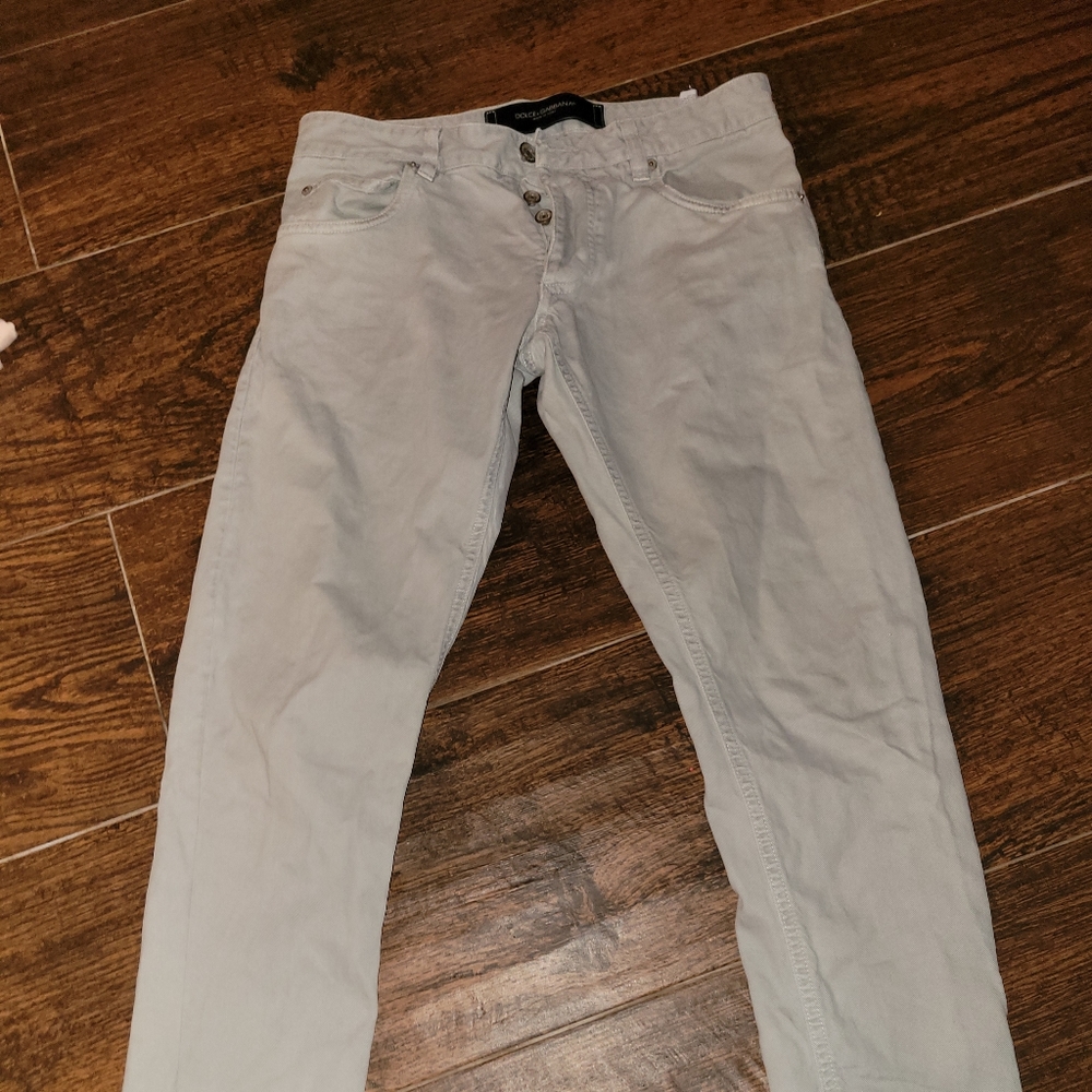 DOLCE & GABBANA SILVER JEANS